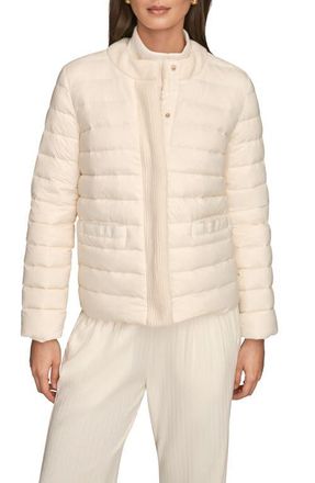 DKNY Nylon Down Jacket in Cream at Nordstrom, Size X-Large