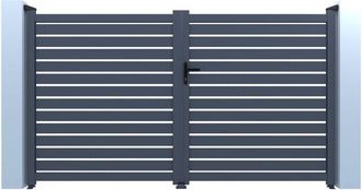 Habitat et Jardin Puerta De Aluminio Semicalada julien - 340 X 140 Cm - Gris