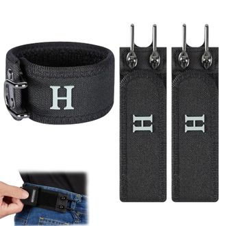 Generic Tactical Metal Hook Elastic Belt-Buckleless Belt Hook,Unisex Buckle-Less Invisible Waist Belts, Gift for Men Women (Black*2)