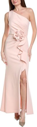 Adrianna Papell One-Shoulder Stretch Rosette Gown