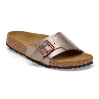 Birkenstock Womens Catalina Birko-Flor Slide Sandal In Graceful Taupe
