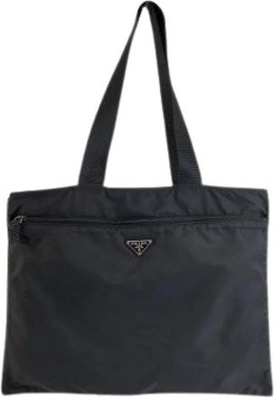 Prada Pre-owned Tessuto Nylon 2way Bag - Dames - Vintage Shopper - Zwart - ONE Size - Nylon - Vintage