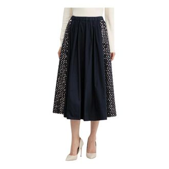 Forte_Forte Rokken, Dames, Blauw, XS, Katoen, Midi Rok