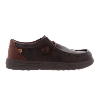 Lamofootwear Mens Paul Canvas Deck Shoe In Waxed Chocolate