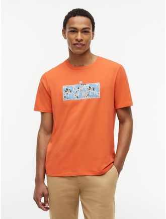 Tommy Hilfiger Mens Tropical Floral Logo T-Shirt - Orange - XXXL