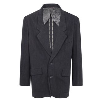 Ziggy Chen Blazer de 2 botones con cuello de bordes sin rematar - Jackets - Hombre - Marr&oacute;n - M