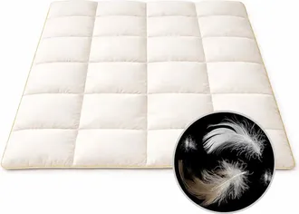 OEM Edred&oacute;n De Plumas De Pato 160x200 Color Crudo - Para Todo El A&ntilde;o