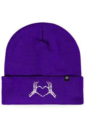 Dalix Heart of Bones Beanie in Purple at Nordstrom
