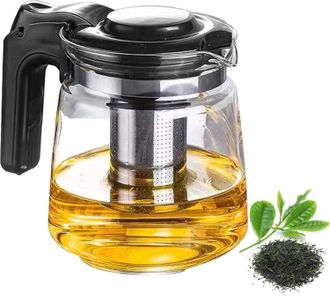 OEM Tetera De Vidrio De Alta Calidad, Resistente Al Calor, Con Colador, Capacidad De 1,5 Litros Y Tapa Con Filtro De Malla Fina