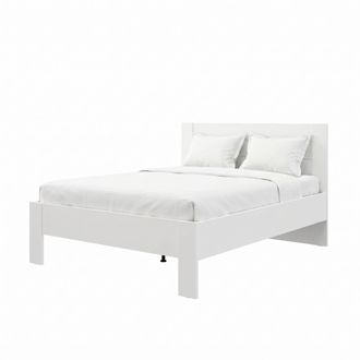 Dmora Cama Matrimonial Siwwa, Colch&oacute;n 160x200 Cm, Cabecero Efecto Listones, Soporte 200 Kg, Blanco Crema