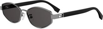 Fendi Baguette Zonnebril - unisex - Zonnebrillen - Zwart - 56 MM - Accessoires