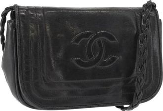 Chanel Pre-owned Leren Crossbodytas - Dames - Vintage Schoudertas - Zwart - ONE Size - Leer - Vintage