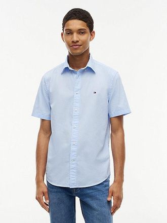Tommy Hilfiger Flex regular poplin overhemd met korte mouwen