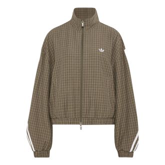 adidas (WMNS) adidas Checks Track Top Asia SIzing Olive Strata Wonder Beige Aurora Coffee LE8306