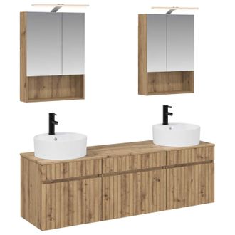 vidaXL Juego De Muebles De Ba&ntilde;o 5 Pcs Roble Artesanal Vidaxl