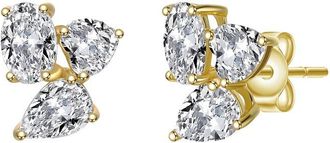 Genevive 14K Over Silver Cz Studs