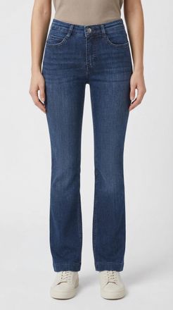 MAC Broeken Bootcut-Jeans MAC BOOT, Damen, Gr. 34, L&auml;nge 32, chic indigo, Denim/Jeans, Obermaterial: 91% Baumwolle, 7% Elastomultiester, 2% Elasthan, bootcut fit 
