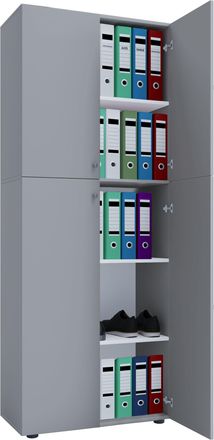 ebuy24 Armario De Oficina Vcm Con 5 Compartimentos Armario De Archivo Moderno Con Puertas Giratorias Dimensiones Aprox. An. 70 X Al. 184 X T. 40 Cm - Bandeja
