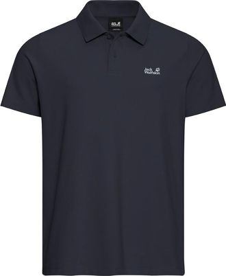 Jack Wolfskin Poloshirt JACK WOLFSKIN ESSENTIAL POLO M, Herren, Gr. XXXL (60), schwarz navy, Obermaterial: 100% Baumwolle. Futter: 100% Baumwolle, normal, Rundhals,
