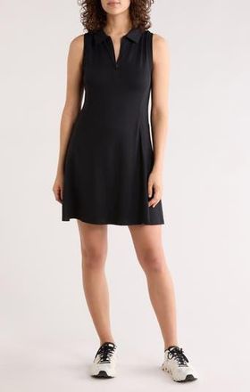 Zella Replay Sleeveless Polo Dress & Shorts Set in Black at Nordstrom Rack, Size X-Small