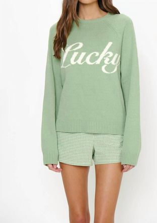 Show me your Mumu Off Duty Sweater In Cameo Green