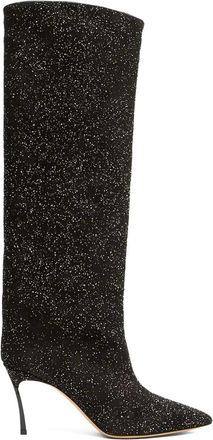 Casadei stiletto-heel pointed-toe boots - women - Calf Leather/Calf Leather/Fabric - 38 1/2 - Black