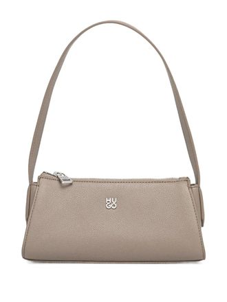 HUGO BOSS Borsa a spalla con placca logo - Toni neutri