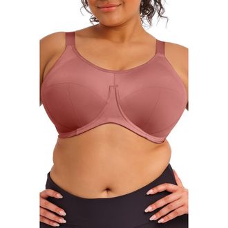 Elomi Energise Full Figure Sports Bra in Rosewood at Nordstrom, Size 32Hh