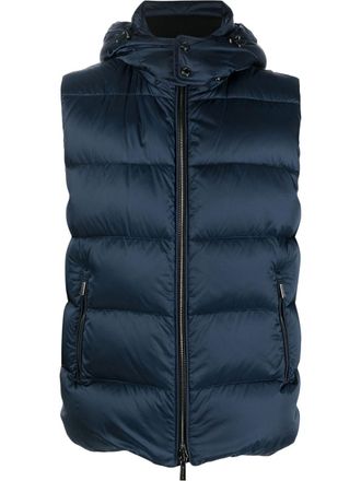 Moorer Fire-SH hooded down gilet - Blue