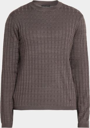 Emporio Armani Men & apos;s Grid Jacquard Crewneck Sweater