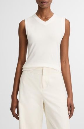Vince Sleeveless Knit Top in Optic White at Nordstrom, Size Xx-Small