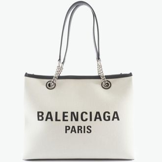 Balenciaga Cotton 80% Leather 20% Tote Bag (Pre-Owned)
