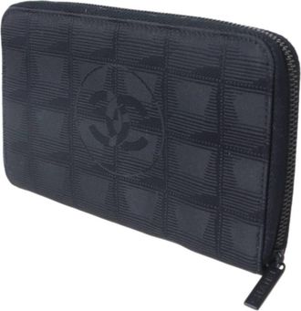 Chanel New Travel Line Black Long Wallet (Bi-Fold) (Pre-Owned)