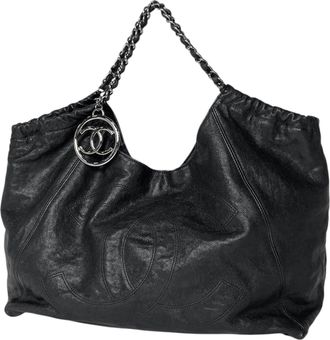 Chanel Black Grained Calfskin Tote Bag (Pre-Owned)