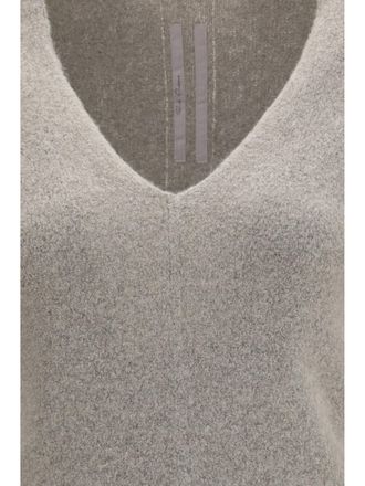 Rick Owens Cashmere V-Neck Sweater - Gray