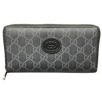 Gucci Black Gg Supreme Long Wallet (Bi-Fold) (Pre-Owned)