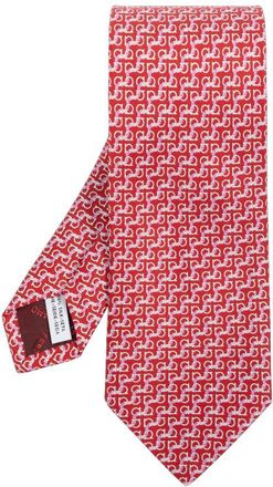 Ferragamo Mens String Print Silk Tie