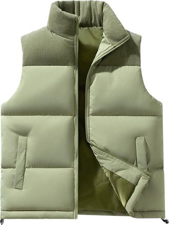 Generic Mens Padded Gilet Lightweight Puffer Body Warmer with Zipper Winter Warm Sleeveless Jacket Coat Outwear Bodywarmer Puffer Vests with Pockets( 04-05, X