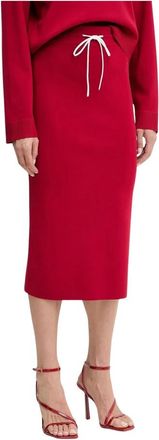 Patrizia Pepe Split Detail Skirt - Dames - Kokerrokken - Rood - M - Rokken