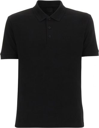 HUGO BOSS Black Solid Shirt Collar Polo
