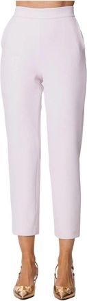 Pinko High Waist Cr&ecirc;pe Cigarette Broek - Dames - Vrijetijds broeken - Roze - XS - Broeken