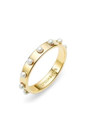 Brook & York Holly Imitation Pearl Ring in Gold at Nordstrom, Size 7