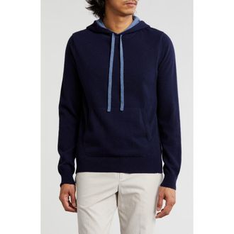 Amicale Cashmere Relaxed Cashmere Hooded Sweater in Nvy at Nordstrom Rack, Size X-Large