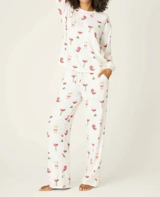 PJ Salvage LetS Get Toasty Luxe Butter Jersey Pj Set In Ivory