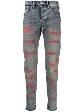 Purple Jeans met gerafeld effect - Blauw