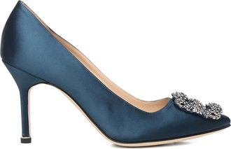 Manolo Blahnik Verfraaide pumps - Blauw