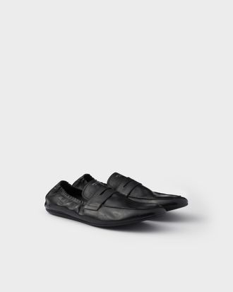 Prada Shuffle antiqued leather loafers