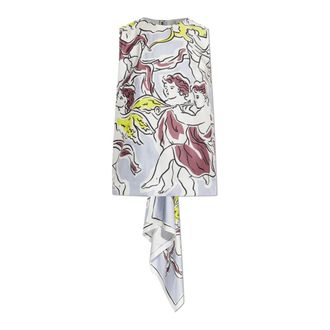 Tory Burch Tory Burch, Sleeveless Tops, female, Multicolor, Size: S Silk Top with Scarf