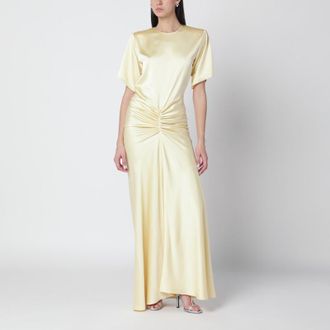 Andamane Vanilla-coloured Iris dress with draping
