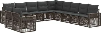 vidaXL Conjunto De Sof&aacute;s De Jard&iacute;n 11 Uds. Gris Y Gris Oscuro Vidaxl